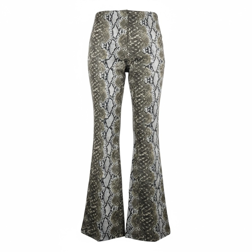 ASOS Design Snake Print High Waist Flare Bell Bottom Pants faux‎ leather sz 6